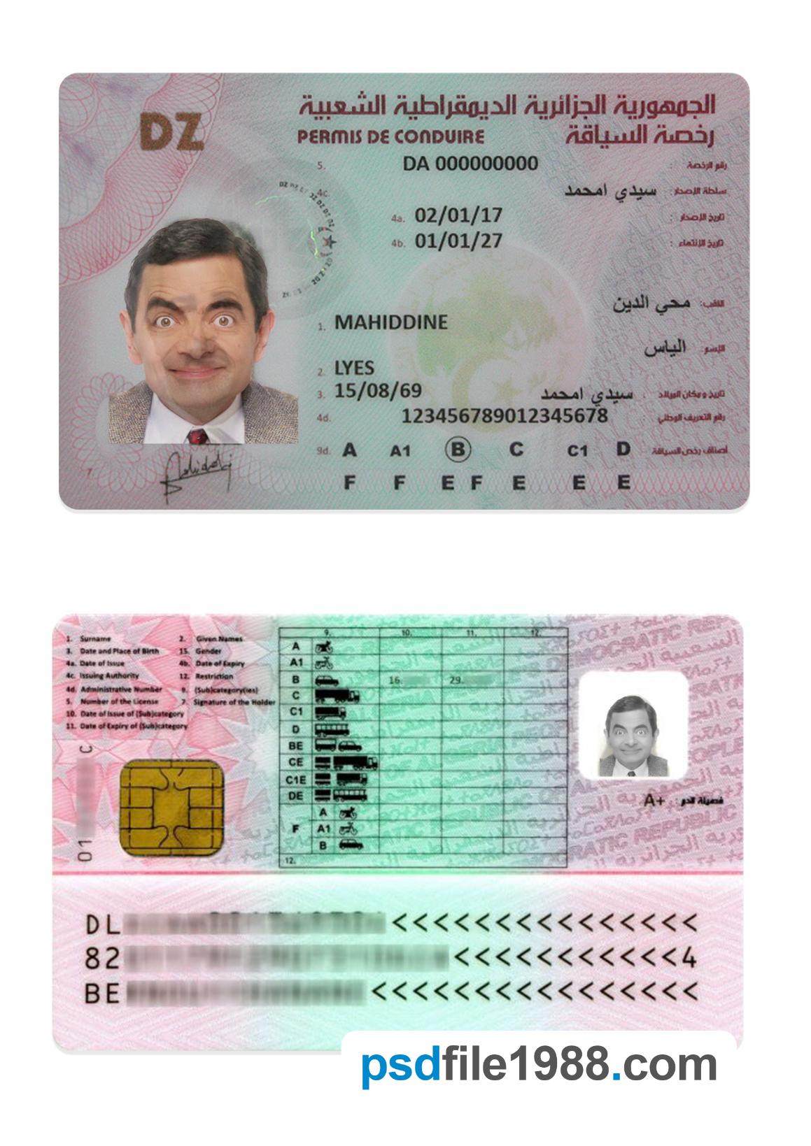 Algeria Driving License